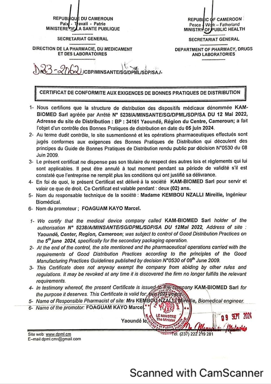 Certification de bonne pratique de distribution