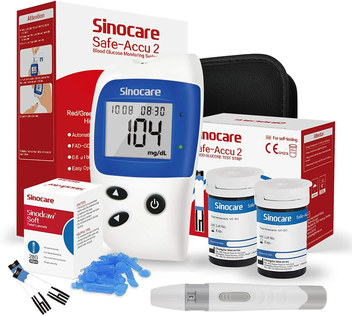 Sinocare Safe Accu2 / Bandelettes Sinocare Safe Accu2
